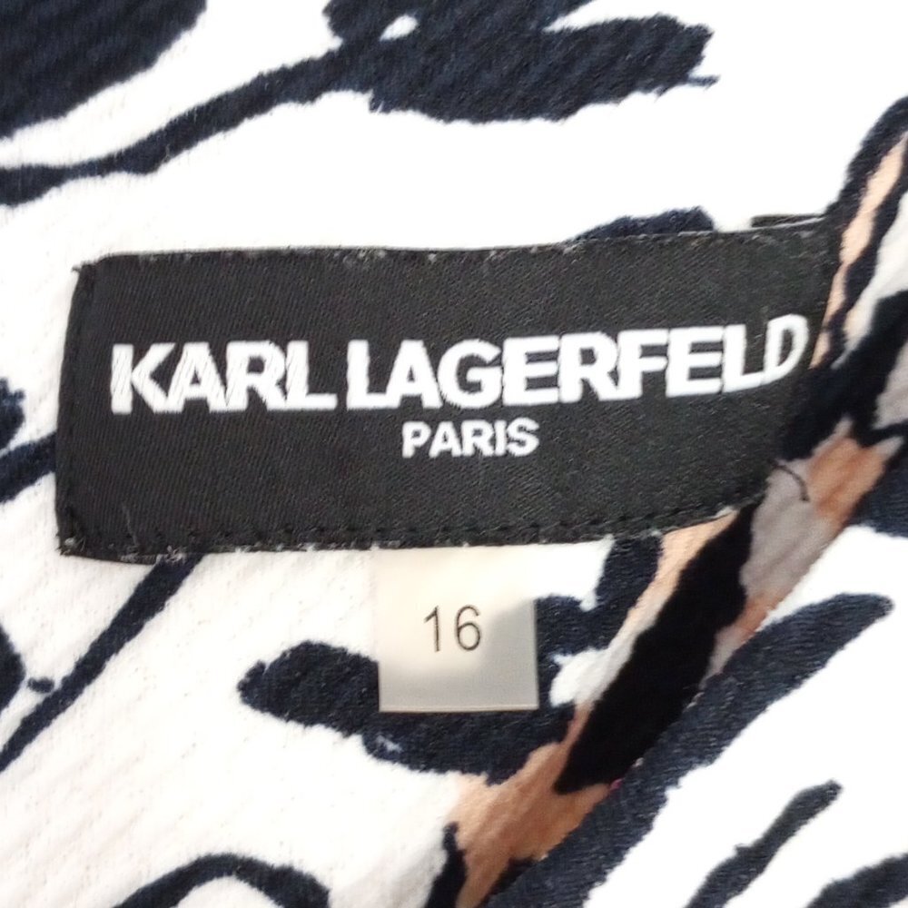 Karl Lagerfeld White Floral Fit-and-Flare Dress - Picture 3 of 14